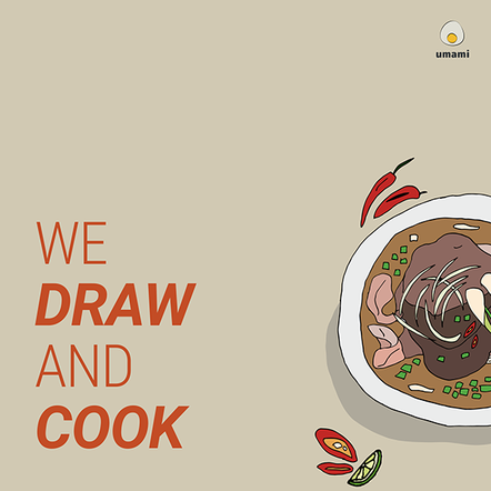 &ldquo;We draw and cook&rdquo; illustration cover