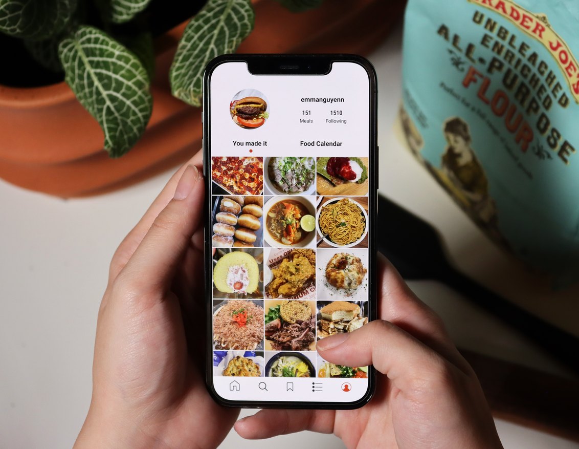 Browsing illustrated recipes in the umami app